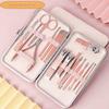 18-Piece Rose Gold Stainless Steel Manicure Set: Nail Clippers, Scissors, File & Cutter