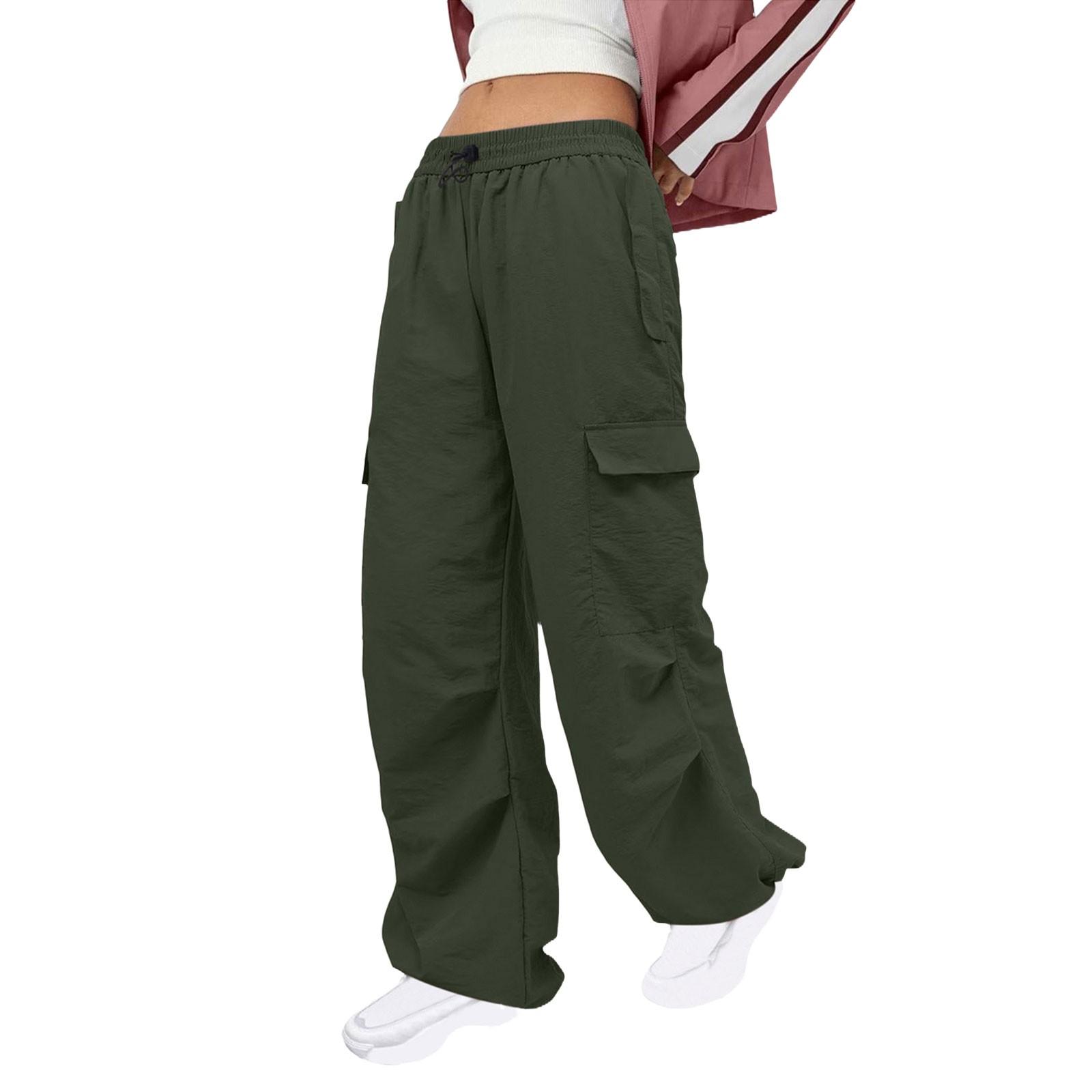 

Женские повседневные однотонные прямые повседневные брюки с эластичной резинкой на талии и карманами L армия зеленый