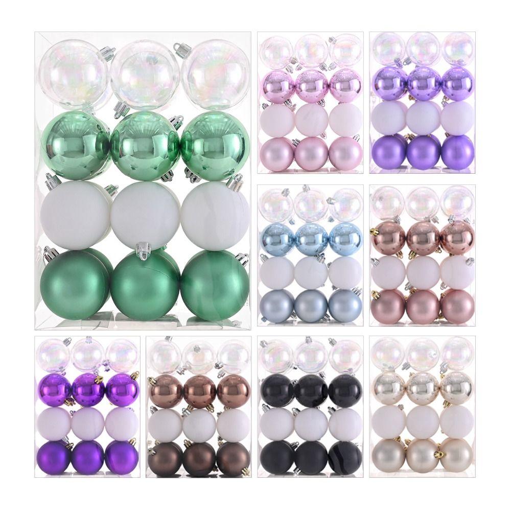 24pcs 6CM Christmas Balls Electroplated Christmas Spheres Pendant  Background Layout