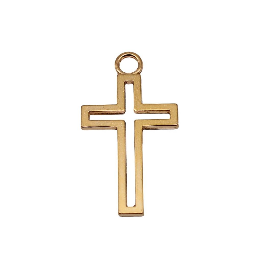 Hollow Cross Charms Multi Color Alloy Pendants For Gothic Christian Jewelry Accessories