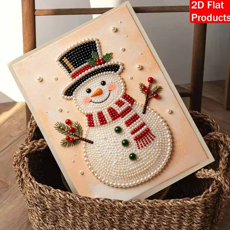 Christmas Pearl Painting Kit Handmade DIY Snowman Home Decoration Painting