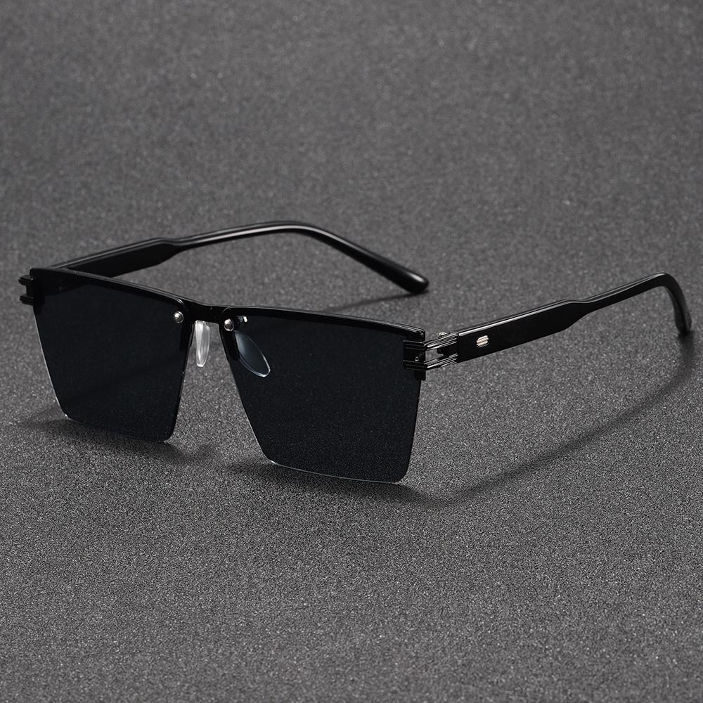

1PC, large-frame rectangular sunglasses, with comfortable ear flip-flops, suitable for casual чорний