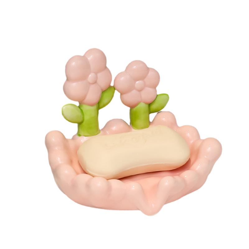 Tulip Ornament No-Punch Drain Soap Dish - High-End Bathroom Holder