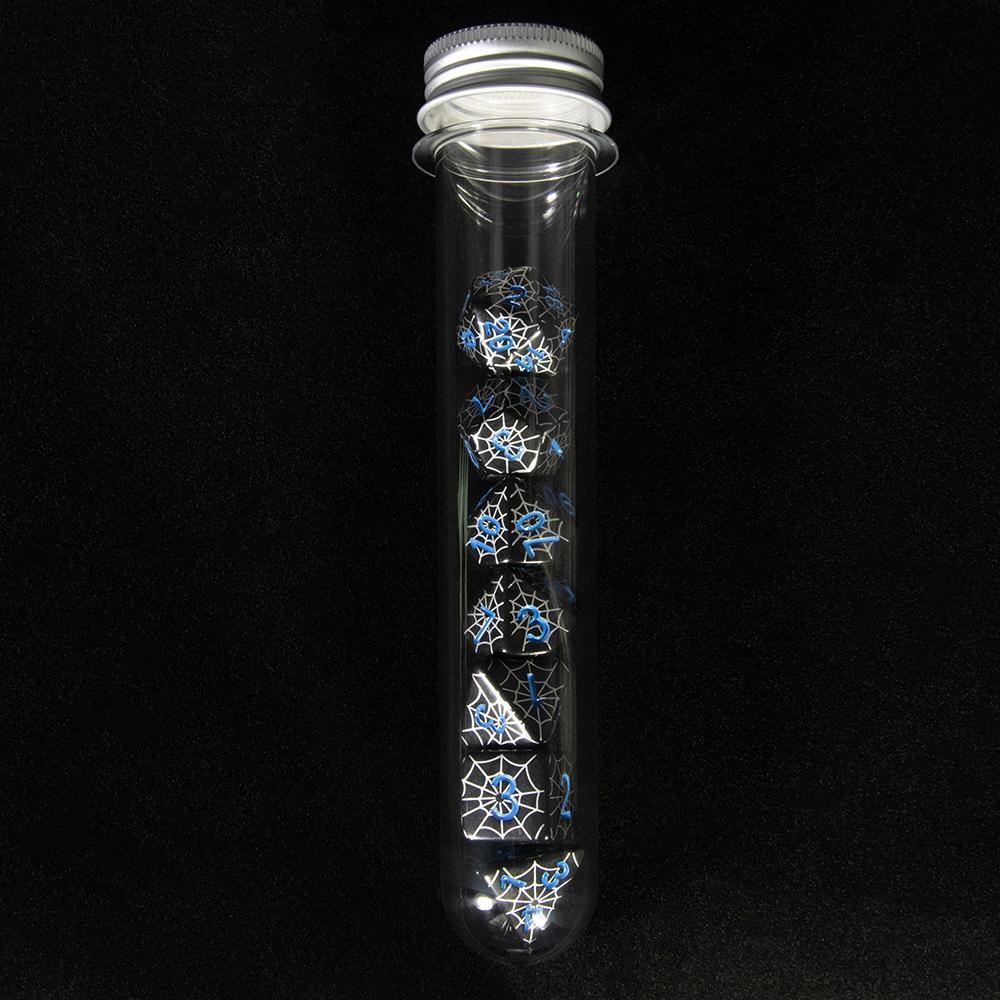 

DND Dice 7pcs Polyhedral Dice with Silkprinted Spider Web Effect for Board Game Props, Tabletop Gaming Supplies, with Tube