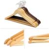 High-Grade Natural Wooden Shirt Coat Hangers Garments Clothes Trouser Bar