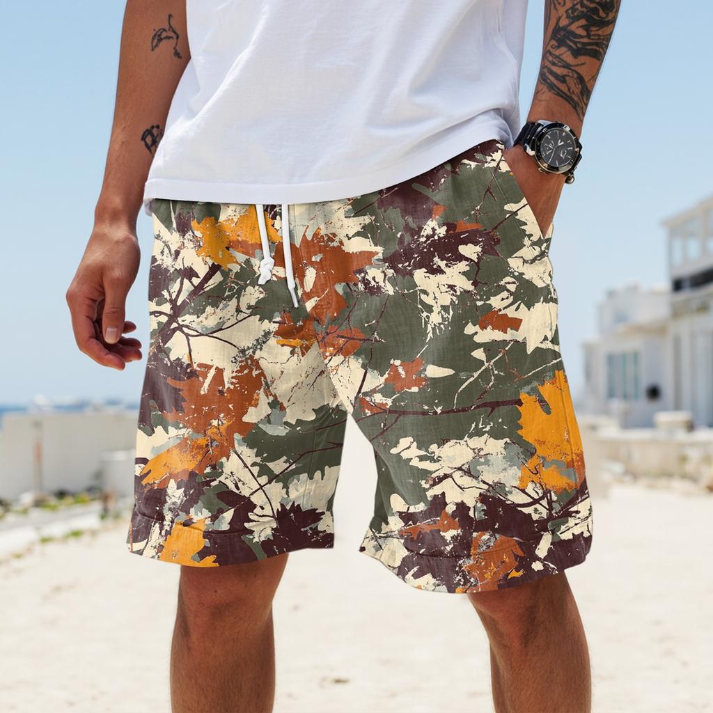 Pánské letní velké ležérní volné sportovní kalhoty plážové šortky