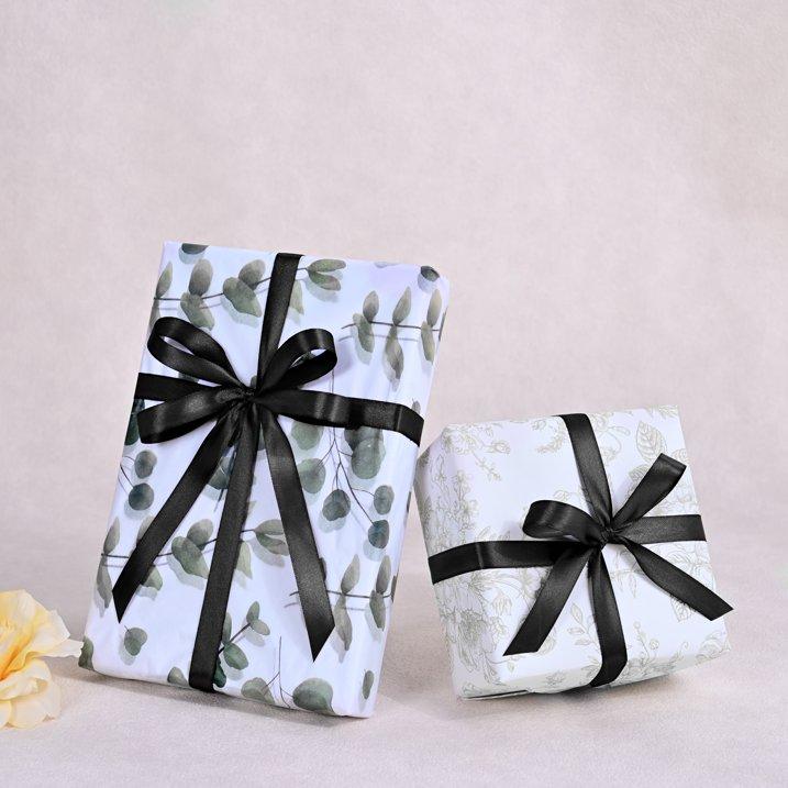 Satin Ribbon Black Polyester Gift Wrapping Bow for Wedding Cake Bouquet DIY Craft Hair Accessory Decoration