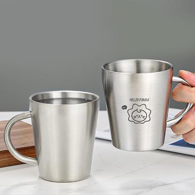 320ml Double-layer Drinking Cup For Kids 304 Stainless Steel Mug Thickened Durable Tumbler Cups Anti Scalding Milk Coffee Mug