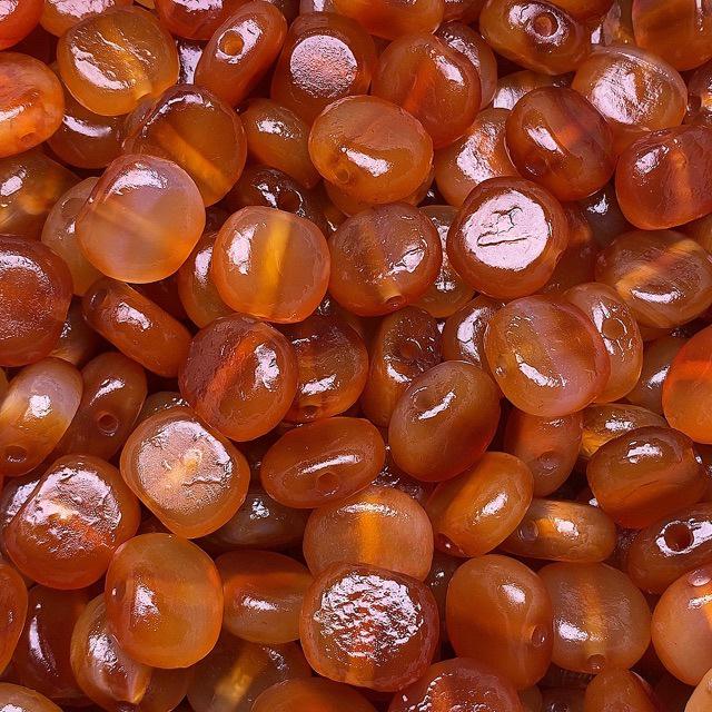 Tibetan Weathered Red Agate Cloud Beads for DIY Jewelry - Prayer Bracelets & Necklaces.