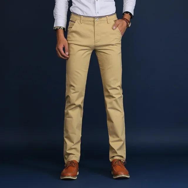 Klassischer Stil Herren Frühling Sommer Dünne Freizeit Hosen Mode Business Baumwolle Einfarbige Büro Hosen Herren Hosen