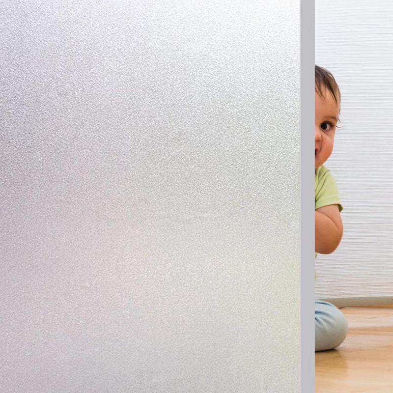Versatile Privacy Window Film Self Adhesive Frosted Glass Film Opaque No Glue Static Cling Sticker For Office,Bathroom Living Ro