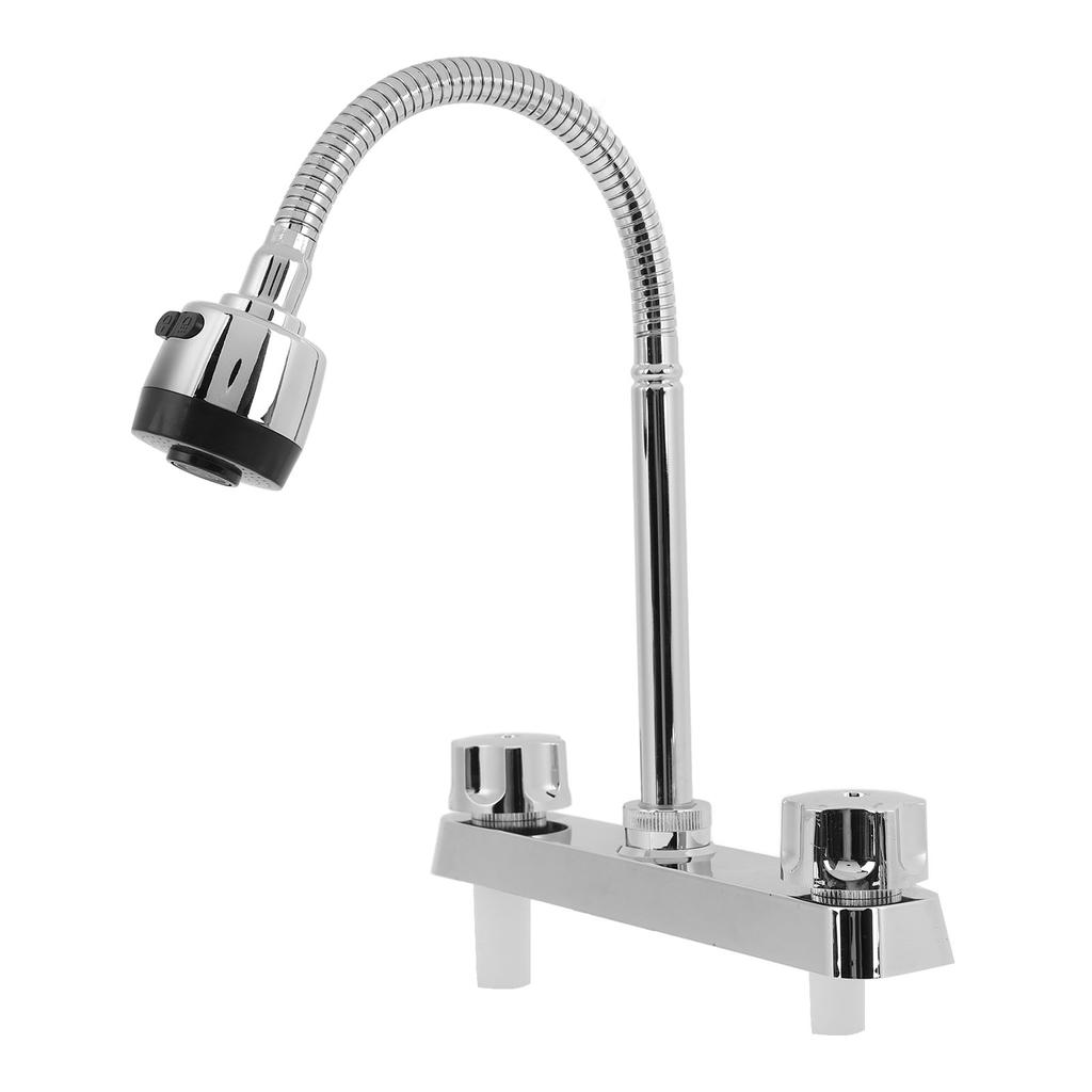 RV Kitchen Faucet with Flexible Arc 360 Degree Rotatable Dual Function Sprayer for Motorhomes Travel Trailer Camping Car