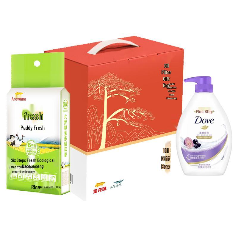 Dove Revitalizing Body Wash 480g & Arowana Rice 5kg Gift Set фото