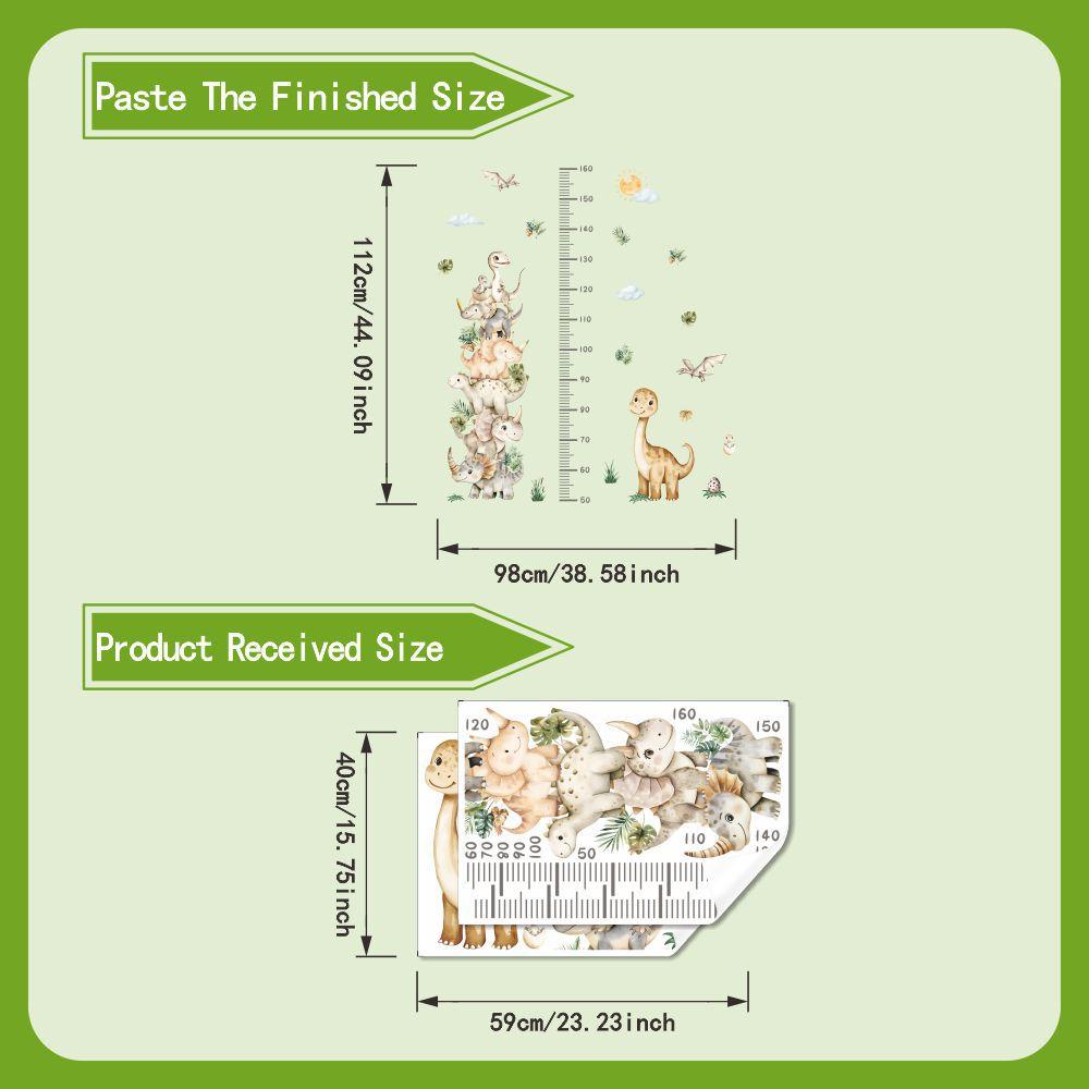Dinosaur Height Chart Wall Sticker Removable Self Adhesive Kids Room Decor Nursery Wall Art