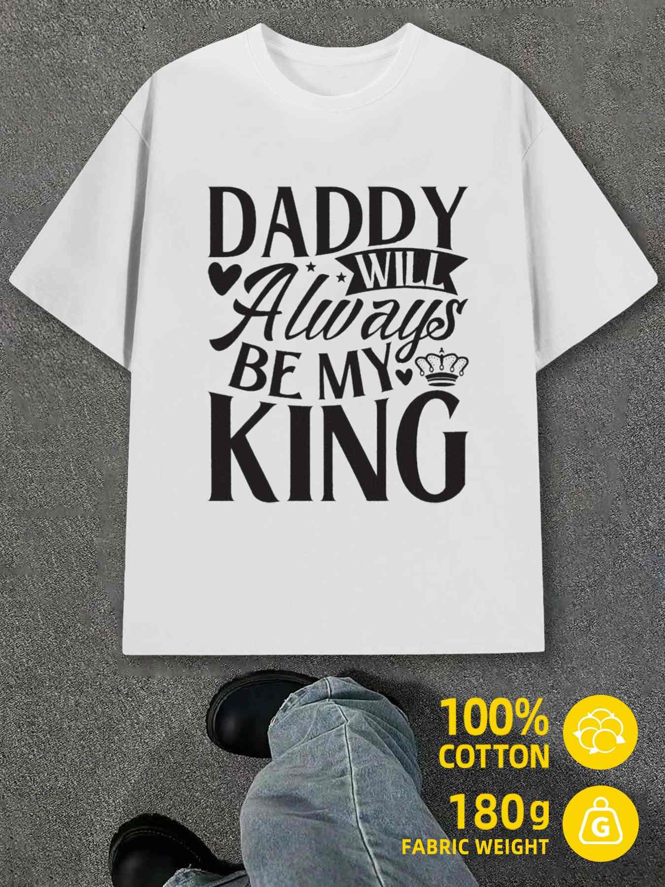 T-Shirt Y2K 1pc Daddy King Matching White S