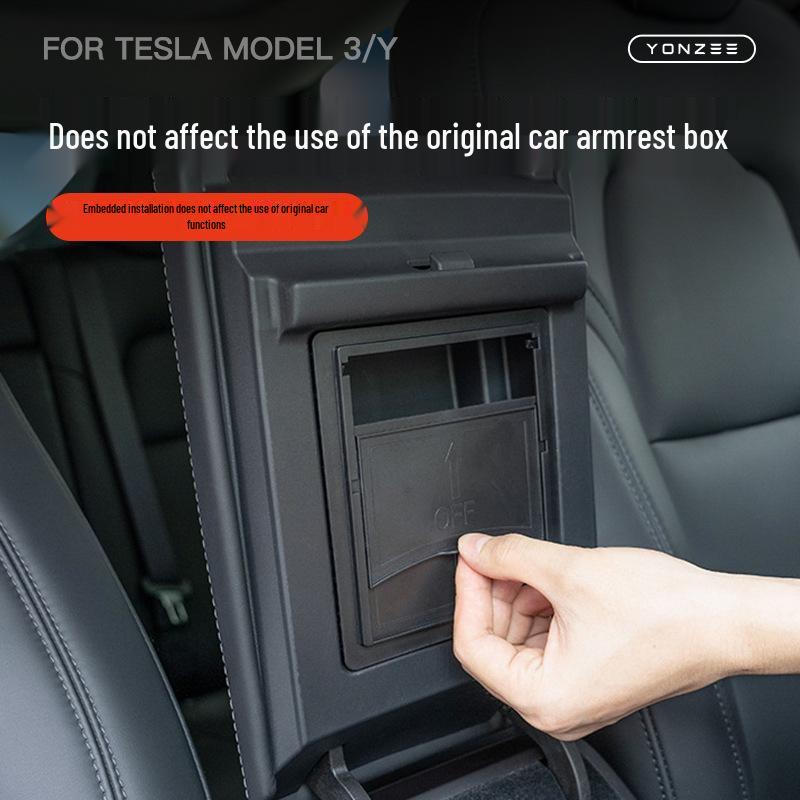 Hidden Storage Box for Tesla Model 3/Y Armrest - Central Control Interior Organizer