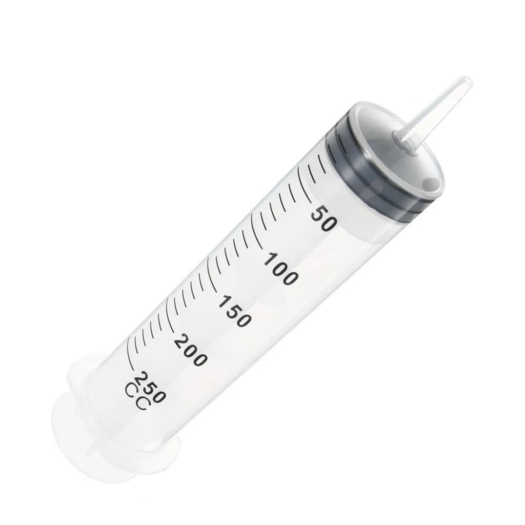 Syringe 250ML Straight Mouth Transparent Plunger - Individual Packaging (without Needle)