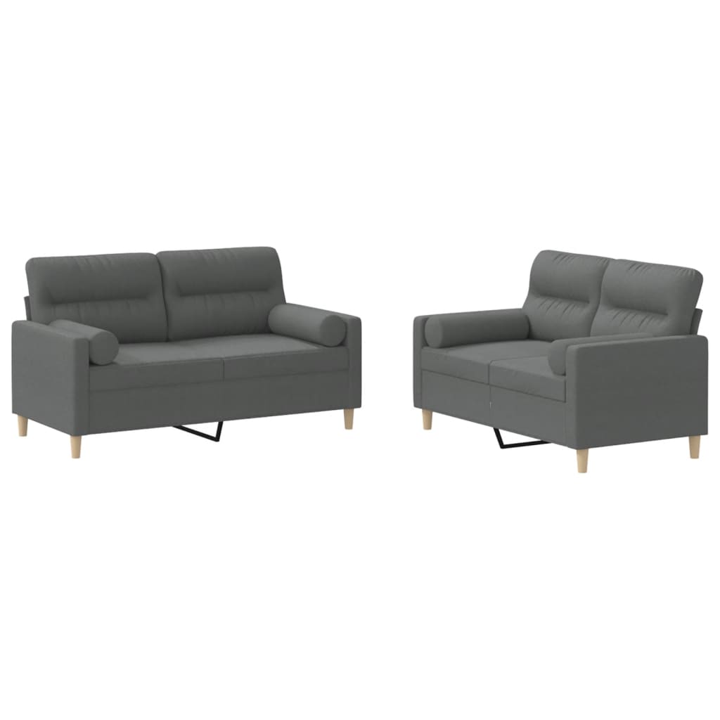 Vidaxl 2-Cz. Relaxation Set With Cushions, Dark Grey, Fabric