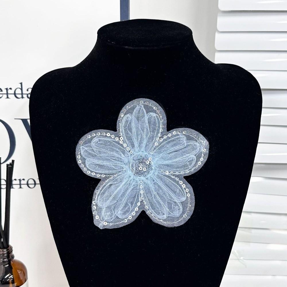 Mesh Lace Organza Floral Patch Corsage 3D Organza Applique Clothing DIY Accessories