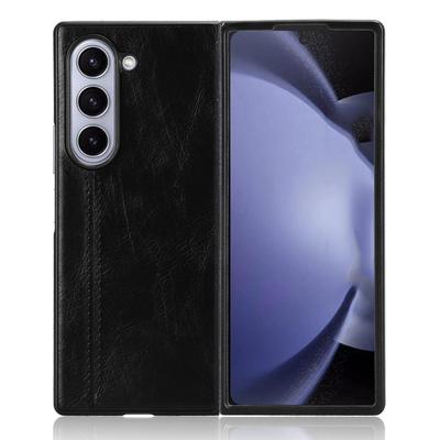 For Samsung Galaxy Z Fold6 5G Case Cowhide Texture Leather+PC Phone Cover Stitching Lines