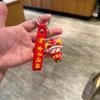 Spring Festival Goat Keychain Adorable Lion Hat Design Backpack Pendant for Colleague Holiday Gifts