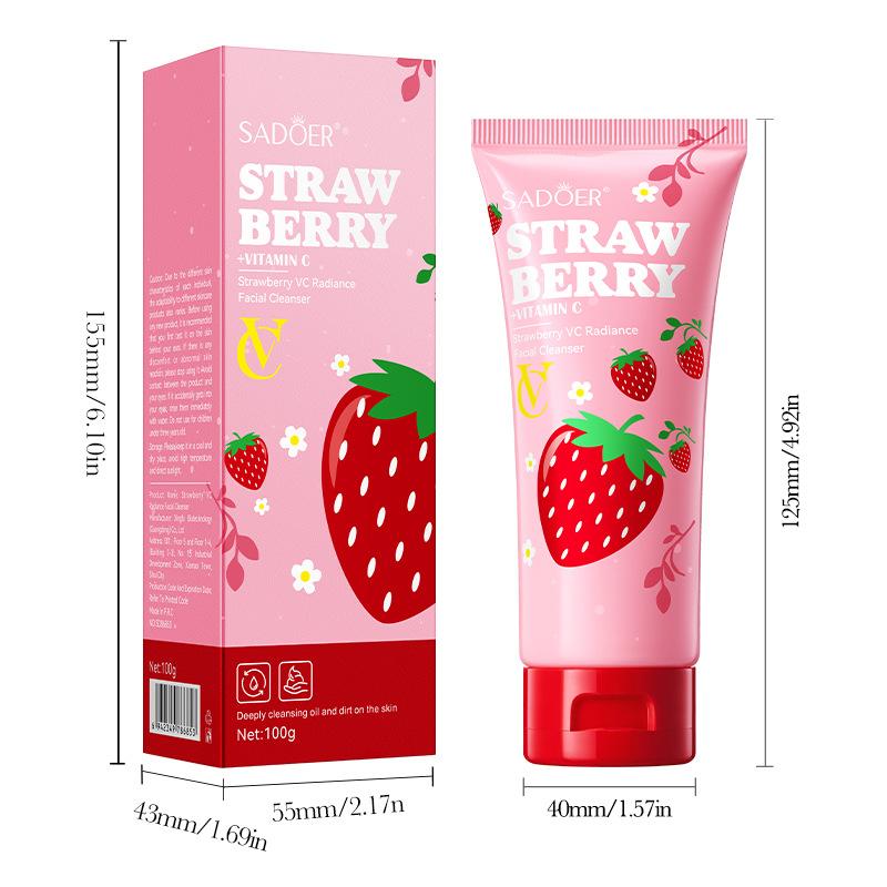 Strawberry Facial Cleanser 100g VC Moisturizing Moisturizing Moisturizing Cleanser Skin Care Products