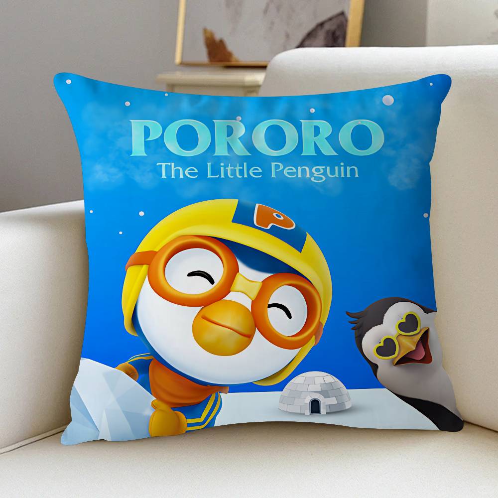 

P-Pororo The Little P-penguin Cushion Cover Inches Farmhouse Decor Home Throw Pillow Covers For Couch Decorations 16x16Inch