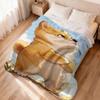 Cartoon Image of a Standing Dog Flannel Printed Blanket Suitable for All Seasons Suitable for Living Room Office Sofa and Travel