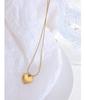 French-Style Peach Love Heart Pendant Necklace, 18K Gold Titanium Steel Clavicle Chain