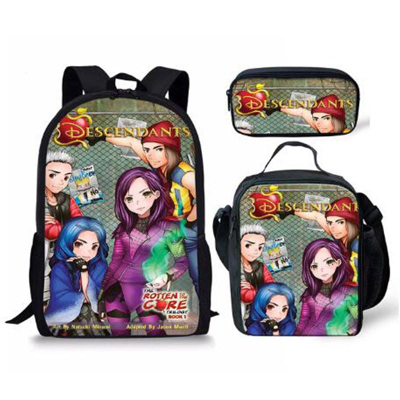Descendants Laptop Backpack Set With Large Capacity For Students And Daily Use