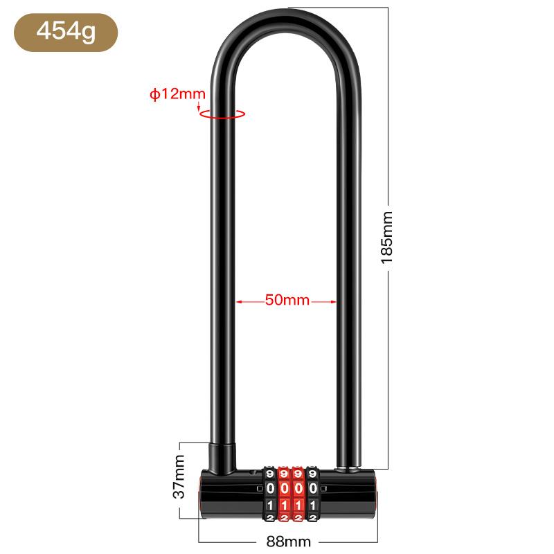Durable & Waterproof U-Shape Anti-Theft Combination Lock Shop Door & Bicycle Padlock with Password Unlock