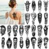12pcs Temporary Tattoo  waterproof long-lasting body stickers Native American Chief Tattoo Fantasy Woman Tattoo Wizard Tattoo