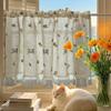 Double Layer High-End Embroidered Kitchen Cabinet Blackout Café Curtain