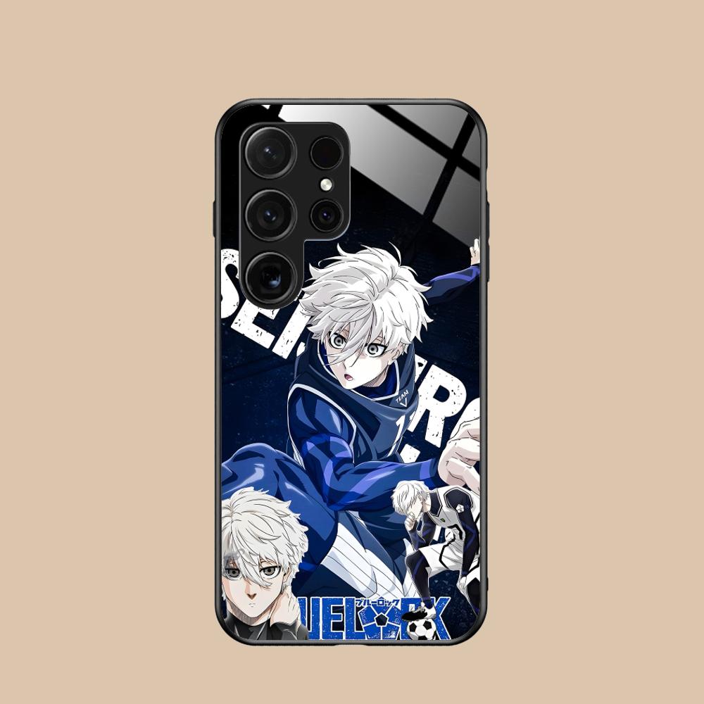 Blue Lock Nagi Seishiro Phone Case for Samsung Galaxy S26 S25 S24 S23 S22 S21 S20 Note20 Plus FE Ultra Glass Colorful Cover
