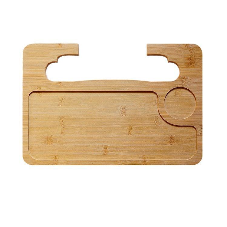 Portable Bamboo Wood Steering Wheel Table: Multi-functional Tray & Desk