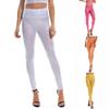Leggings Femininos Brilhantes Metálicos Sexy Cintura Alta Elástico Skinny Calças Disco
