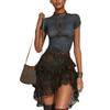 Sexy T-shirt Spliced Skirt Suit Women's Two-piece Set