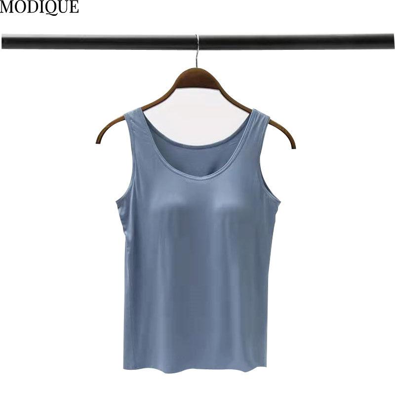 MODIQUE Maiou Casual de Damă cu Pad pentru Sân Fără Sârmă, Vestă cu Bretele, Cămașă de Bază, Mărimi Mari, Camișol, Lenjerie