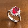 BF CLUB 925 Sterling Rings for Women Simple Geometric Handmade Irregular Retro Vintage Red CZ Ring Allergy For Birthday Gift