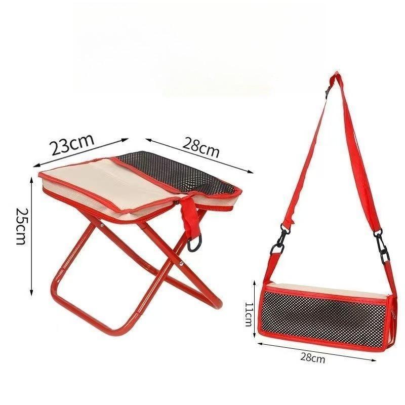 Picnic Fishing Chair Outdoor Leisure Camping Stool Solid Stable Hiking Folding Stool Shoulder Bag Portable Stools Easy To Store with Storage Pocket
