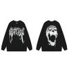 Mens Oversized Hoodie With Embroidered Skull Spine Design Streetwear Casual Pullover Cotton Blend Loose Fit