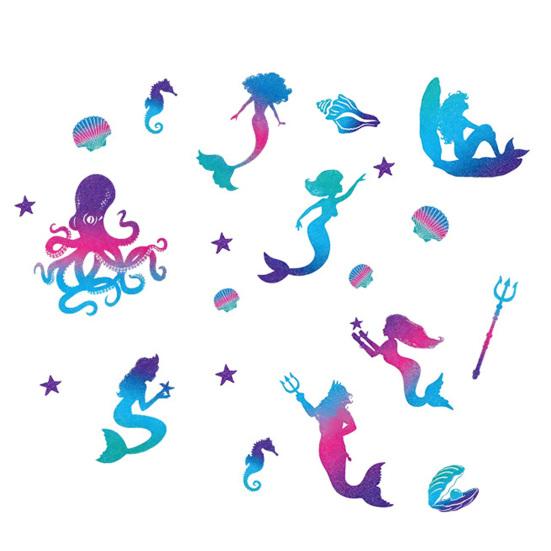 under The Sea Glow in The Dark Wall Decals Mermaids