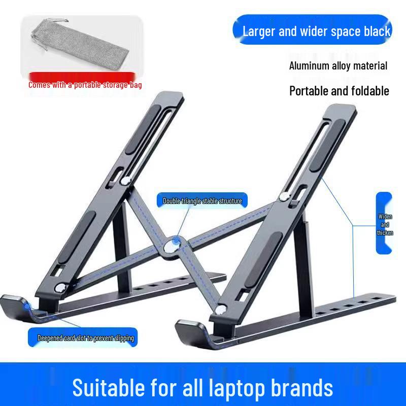 Aluminum Alloy Laptop Cooling Stand - Portable, Foldable, Multifunctional, Adjustable, and Vertical Storage