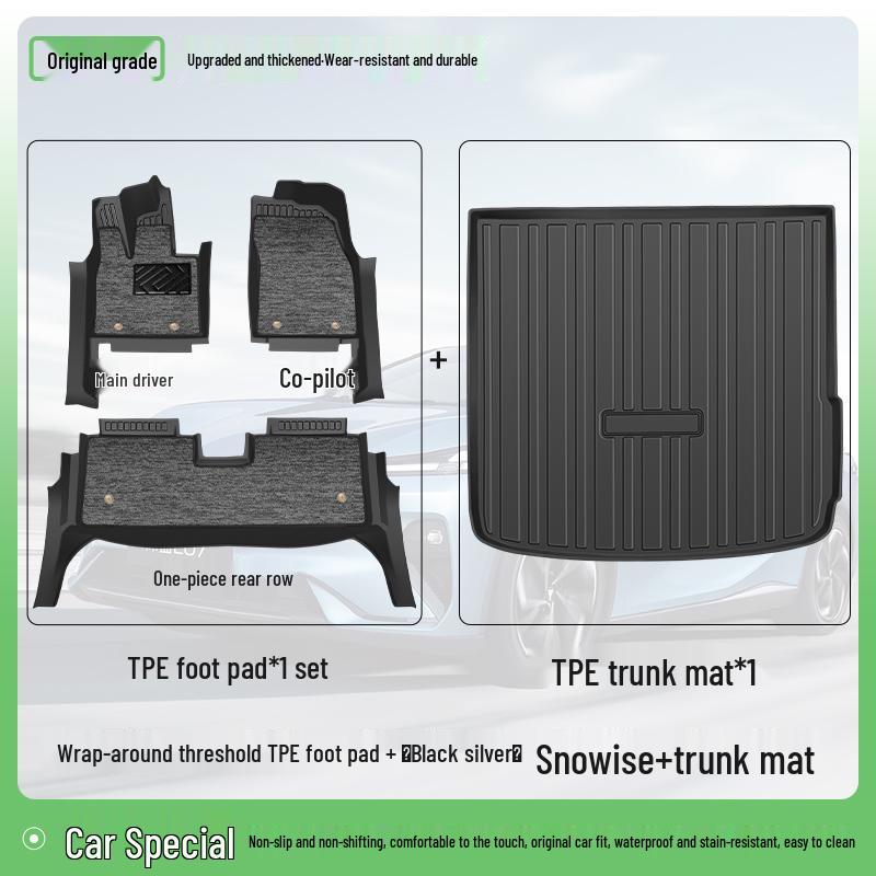 Full Coverage TPE Floor Mats for 26 BYD Song PRO Models - Custom Car Carpet Accessories