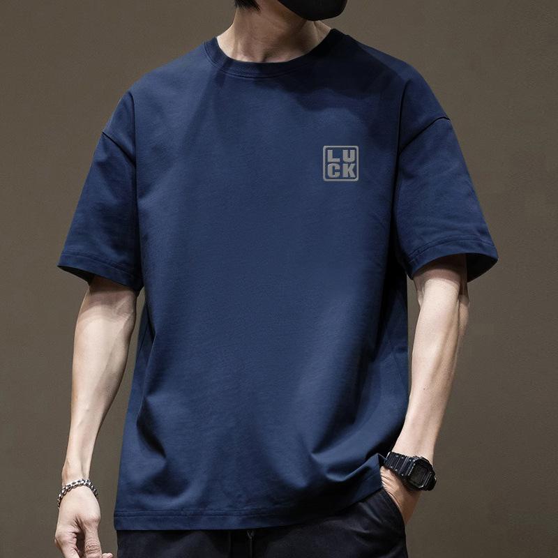 Minimalistische Sportbekleidung T-Shirts Bedrucktes Kurzarm-T-Shirt für Herren Baumwolle Sommer-Tops