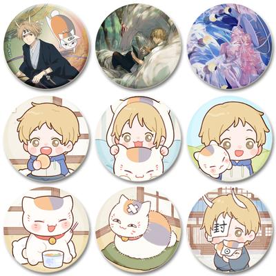 32/44/58 mm Anime Natsume's Book of Friends-Brosche auf dem Rucksack, handgefertigte runde Broschen, süße Anstecknadeln, Cartoon-Symbol-Abzeichen für Kleidung