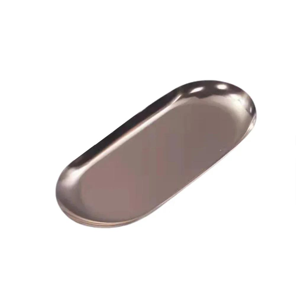 Home Decor Metal Tray Oval Tray for Nordic Style and Jewelry Stainless Steel Non Deformable Black/Bronze/Rose Gold 18cm/23cm