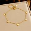 DIEYURO 316L Stainless Steel Golden Simple Love Inlaid Round Zircon Bracelet Lady New Fashion Classic Wrist Chain Jewelry Gift