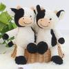1PC Plush Animal Toys Smiling Cow Doll Home Decoration Doll Holiday Birthday Gift