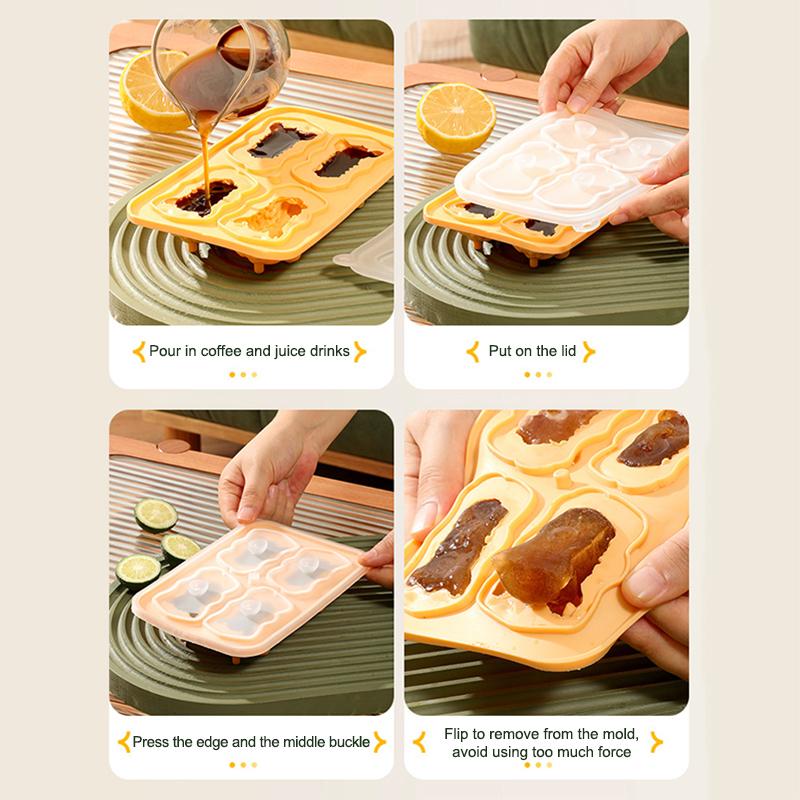 Løve Iskubeform Løve Pagode Silikonform Isgitter Kaffe Melk Te Kjøleverktøy Tegneserie Iskubeformer Kjøkkenredskaper